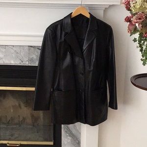 Apriori size 12 black leather jacket
